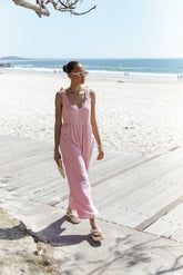 Ayla Linen Jumpsuit - Pale Pink