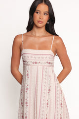 Amaris Maxi Dress - Ivory Mauve Floral