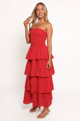 Arcadia Maxi Strapless Dress - Red