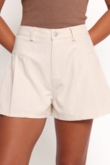 Ecita Pleated Shorts - Ecru