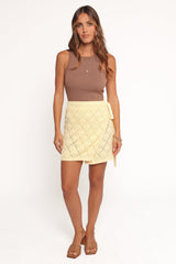 Palma Knit Mini Skirt - Butter Yellow