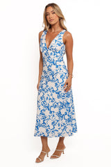 Caia Maxi Dress - Blue Floral