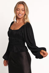 Ceppia Plisse Top - Black