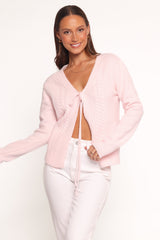 Cherri Single Tie Cardigan - Pink