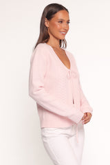 Cherri Single Tie Cardigan - Pink