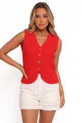 Davis Knit Vest - Red