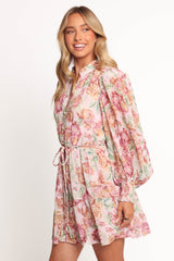 Elba Long Sleeve Mini Dress - Veiled Floral