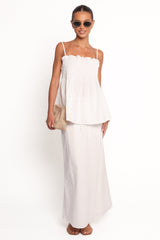 Elena Cotton Maxi Skirt - White