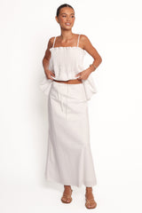 Elena Cotton Maxi Skirt - White