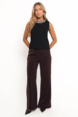 Emma Embellished Top - Black