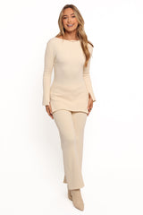 Beeba Ribbed Knit Pants - Cream