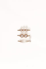 Henrietta Hair Clip Set - Gold/Pearl