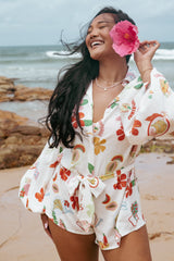 Jillia Long Sleeve Playsuit - Alfresco