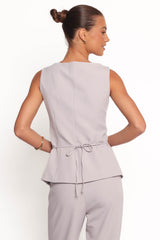 Kernie Vest Top - Light Grey