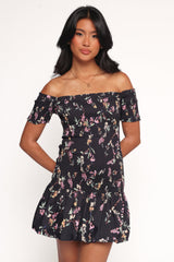Lewis Mini Dress - Black Floral