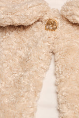 Lucie Faux Fur Crop Jacket - Cream