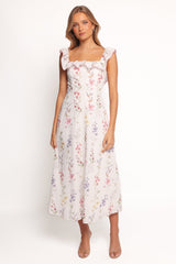 Lucille Maxi Dress - White Floral