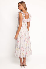 Lucille Maxi Dress - White Floral