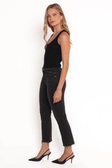 Marlow Mid Rise Crop Flare Jeans - Psych