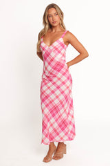 Morghan Midi Dress - Pink Check