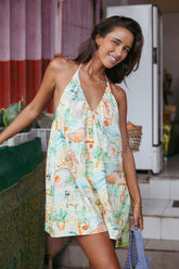 Renata Halter Romper - Golden Palm