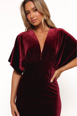 Ricki Velvet Maxi Dress - Wine