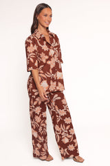 Samira Wide Leg Pant - Orange Floral