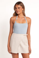 Siena Wrap Mini Skirt - Oatmeal