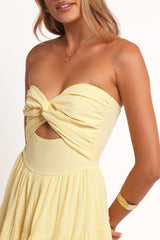 Sitara Strapless Midi Dress - Yellow