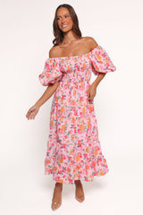 Soliel Midi Dress - Pink Floral