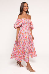 Soliel Midi Dress - Pink Floral