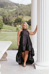 Soren Halterneck Midi Dress - Black