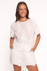Tanis Embroidered Top - White