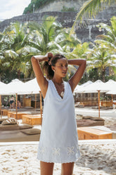 Thalia Mini Dress - Blue/White