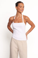 Yulissa Halter Knit Top - White