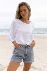 Daisy Shorts - Light Blue Wash