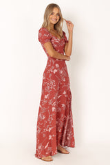 Franklin Maxi Dress - Rust Floral