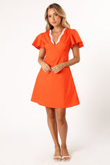 Lyle Mini Dress - Orange/Pink