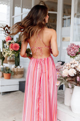 Madam Midi Dress - Pink Stripe