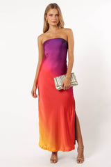 Mallory Strapless Maxi Dress - Sunset Cosmo