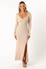 Narella Midi Dress - Tan Orange