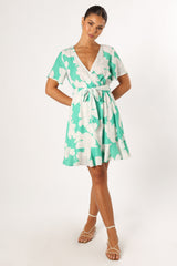 Rylan Mini Dress - Green Floral
