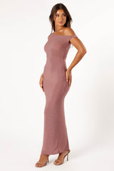 Sebastian Off Shoulder Maxi Dress - Dusty Rose
