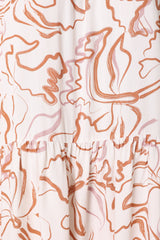 Solaris Mini Dress - Tan White