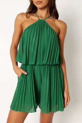 Magnolia Pleat Romper - Green