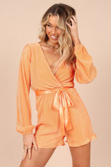 Minelli Pleated Romper - Orange