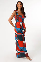 Wrenley Jumpsuit - Blue Geo