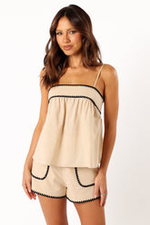 Lila Short Set - Cream Black