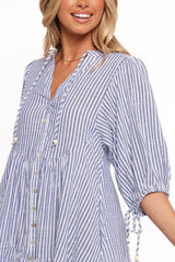Arden Mini Dress - Blue Stripe