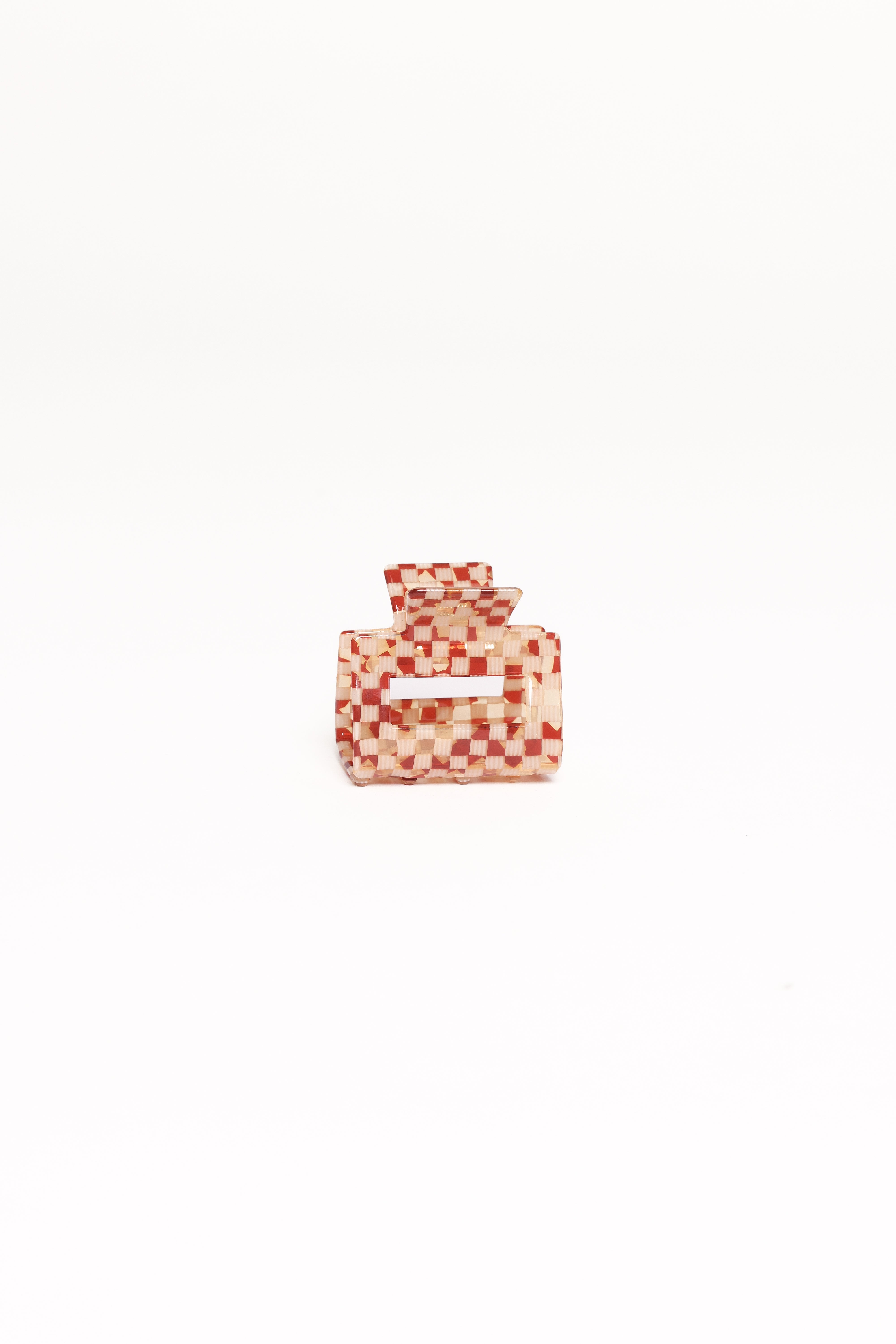 Capri Hair Clip - Tan Check